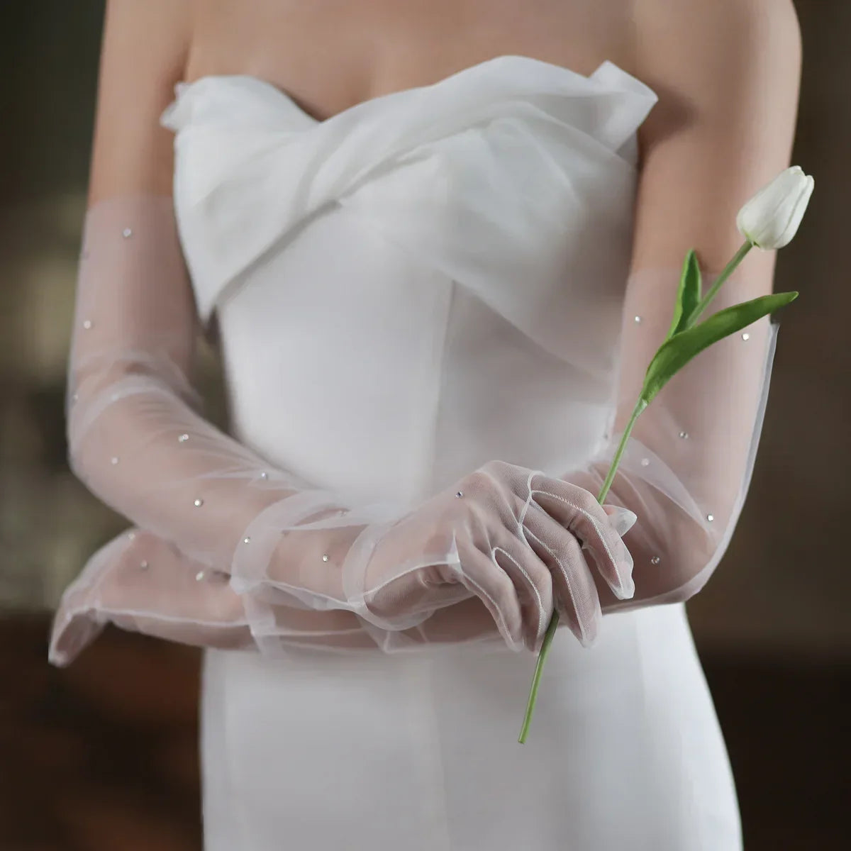 White Short Pearls Bridal Gloves Wristband Wedding Glove For Women Girl Party Evening Dress Jewelry Bride Accessories f