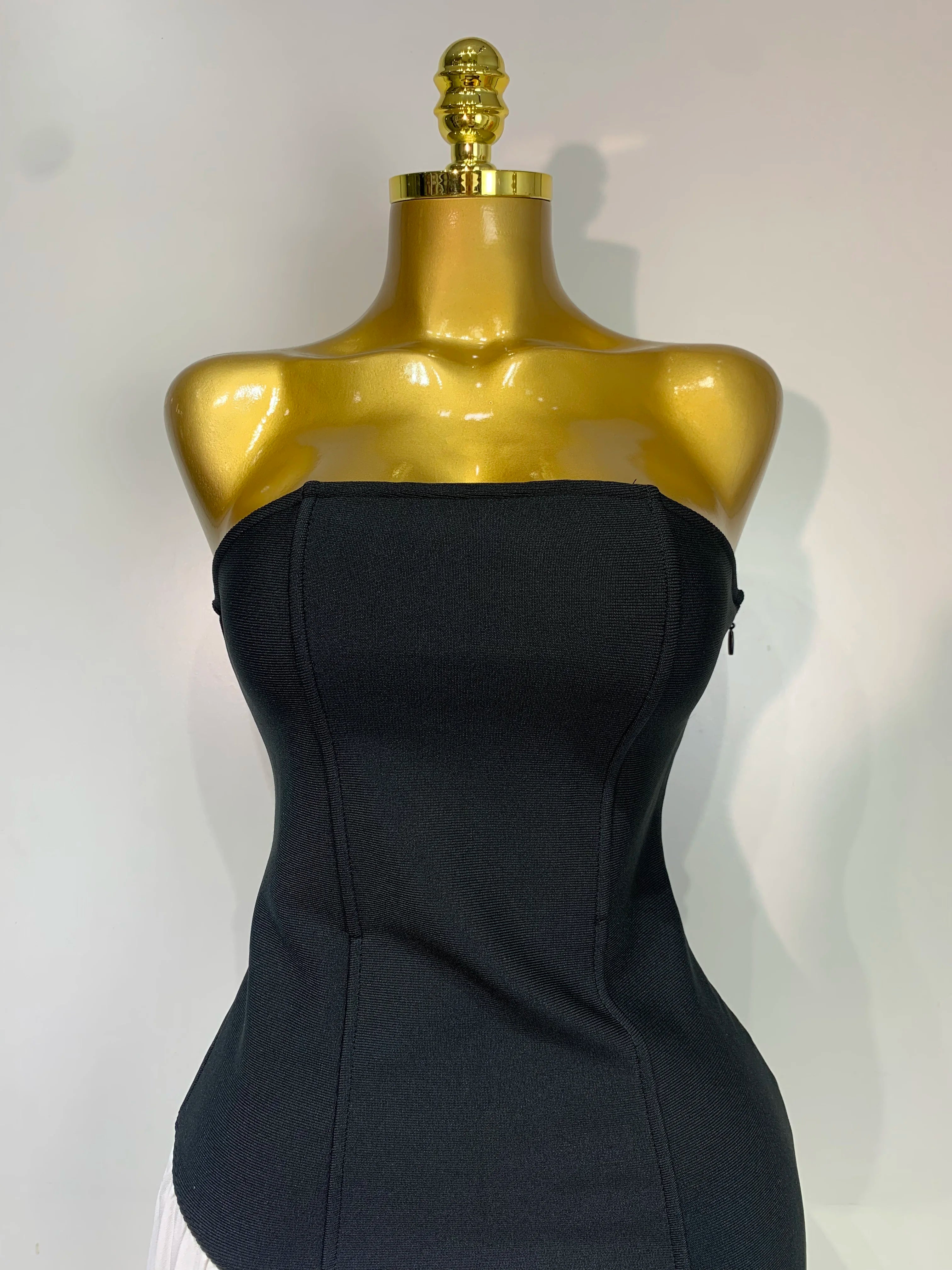 Sexy Strapless Backless Patchwork Maxi Long Bodycon Bandage Dress  Celebrity  Elegant Evening Party Luxury Birthday Dress