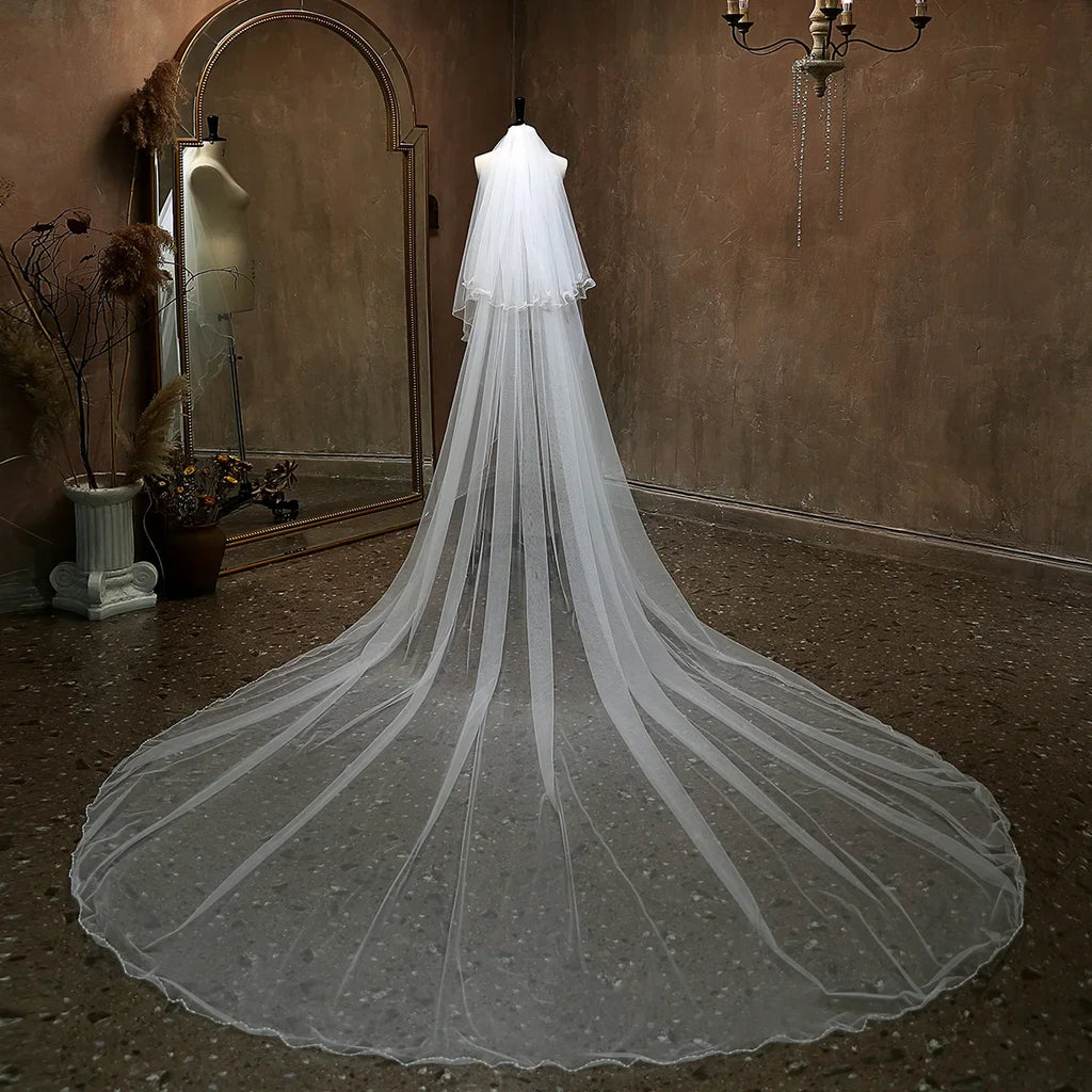 300cm Long Bridal Veil Lace Wedding Veils For Evening Dinner Party Dress Women Girl Gift Hair Accessories Brides Jewelry a