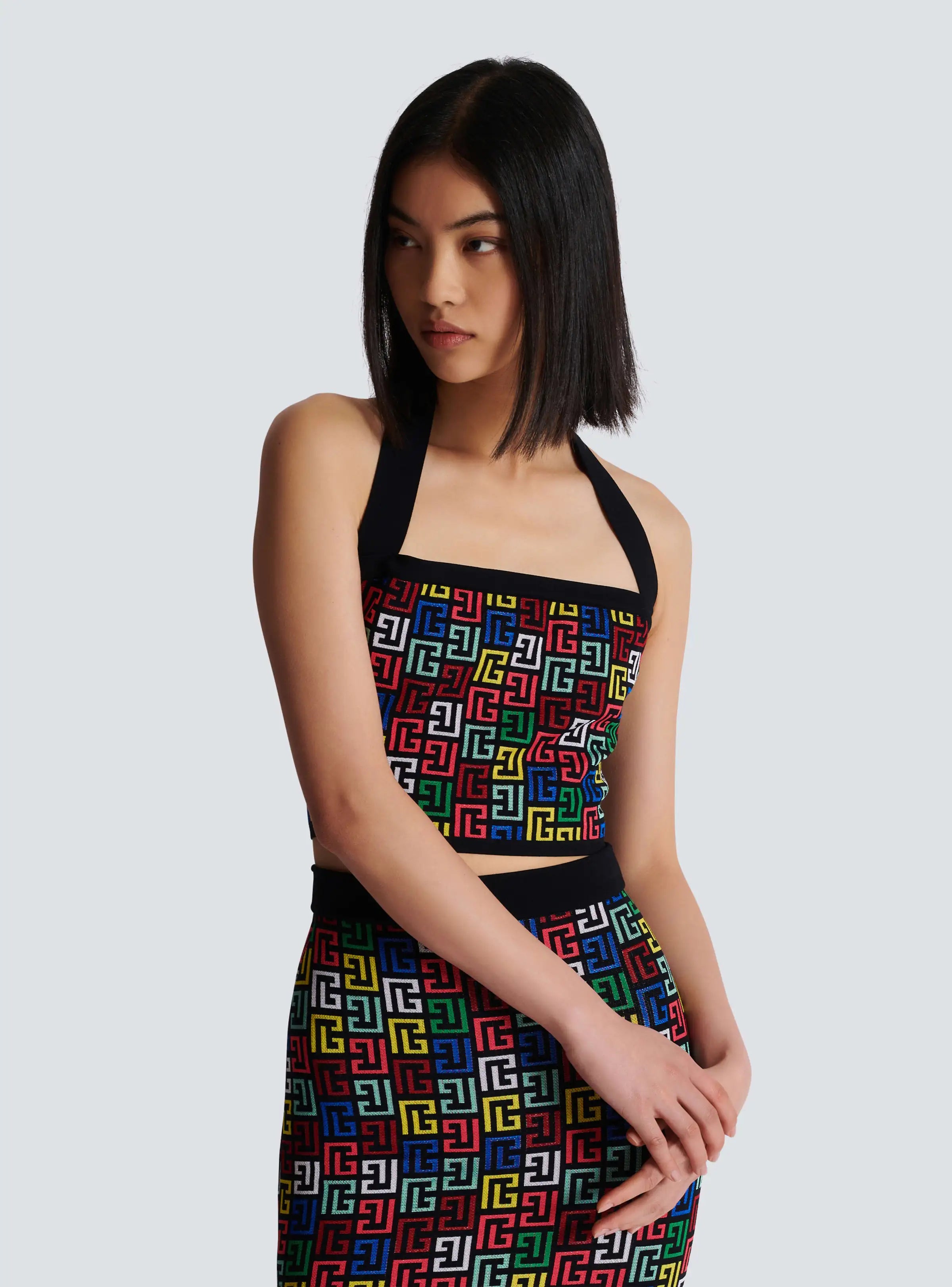 2024 New Women Sexy Halter Off the Shoulder Bodycon Mini Bandage Dress 2 Pieces Jacquard Celebrate Nightclub Party Dress Vestido