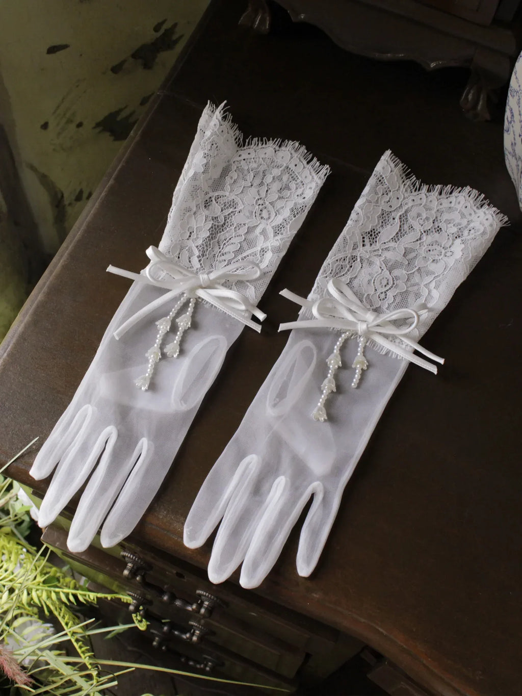 Short Bridal Gloves Flower Wedding Glove For Women Girl Party Evening Dress Jewelry Brides Accessories