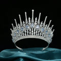 Baroque Queen Crowns For Women Crystal Zircon Big Bridal Tiara Crown For Wedding Pageant Miss Universe Diadem Bride Headpiece as pic