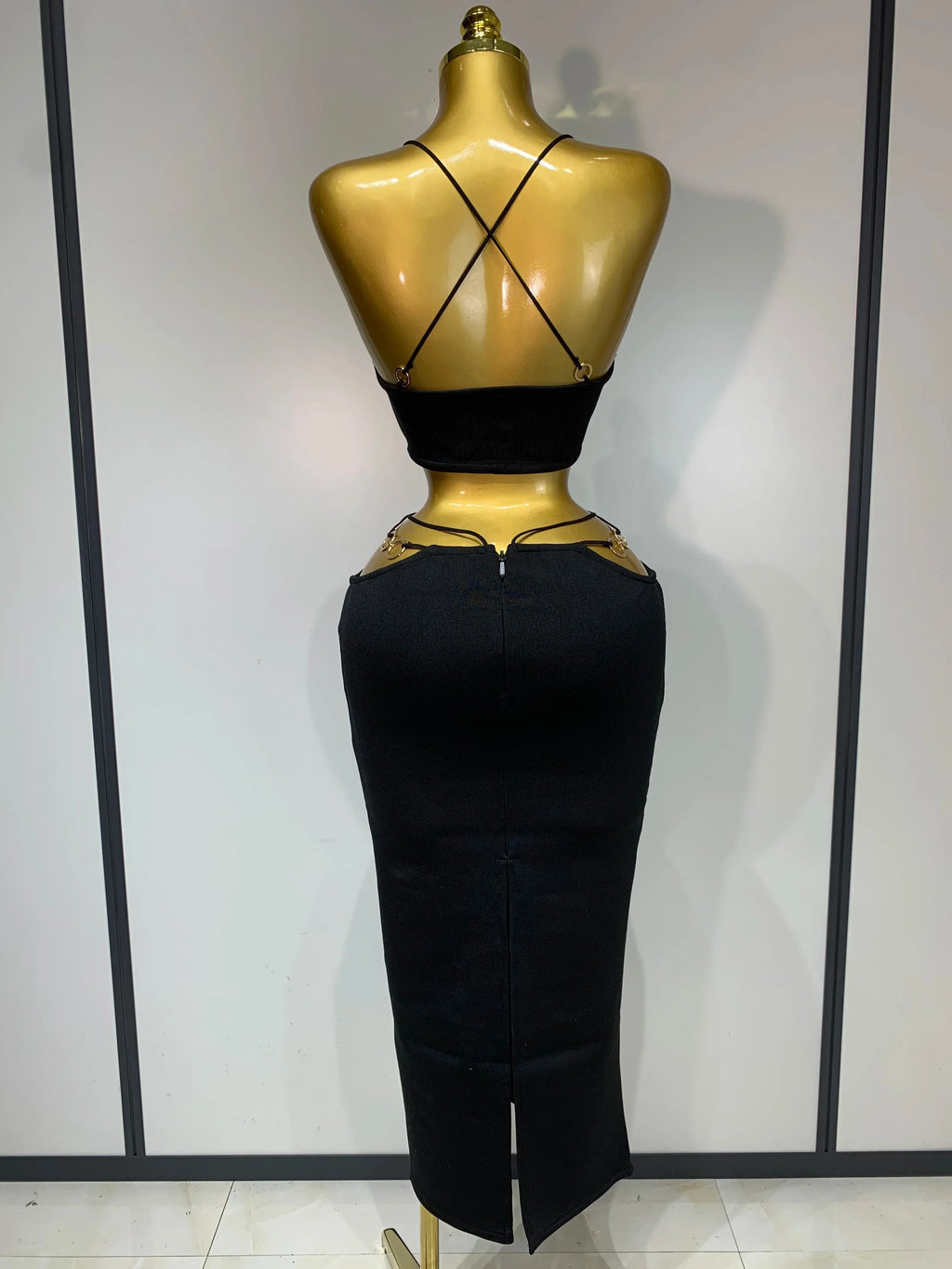 Women Sleeveless Sexy Spaghetti Strap Hollow Out Bodycon Long Bandage Dress Celebate Elegant Luxury Birthday Club Dresses