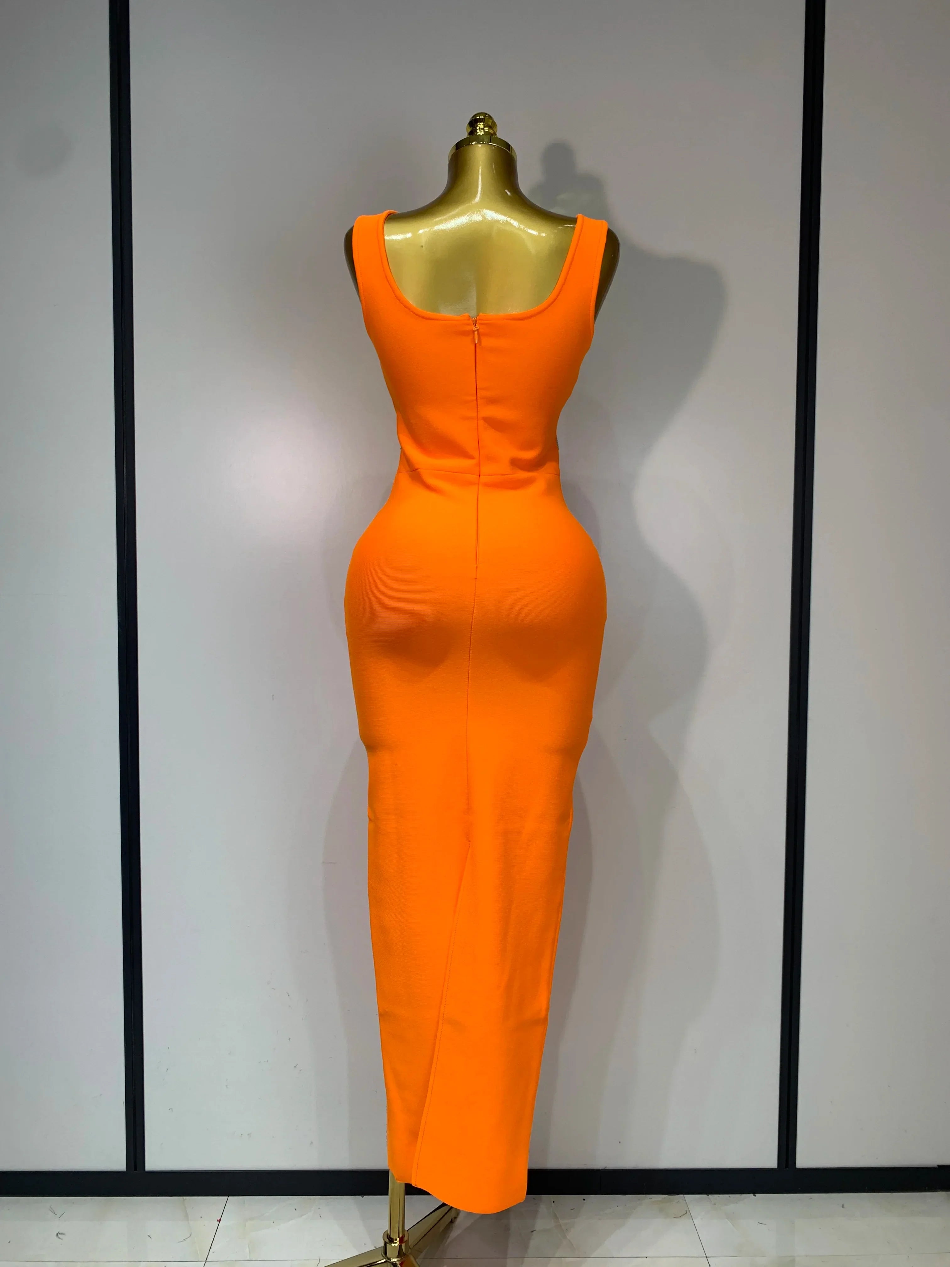 High Qulity Sparkling Diamonds Sleeveless Strech Bandage Dress Elegant Woman Evening Party Wedding Guest Luxury Birthday Dress