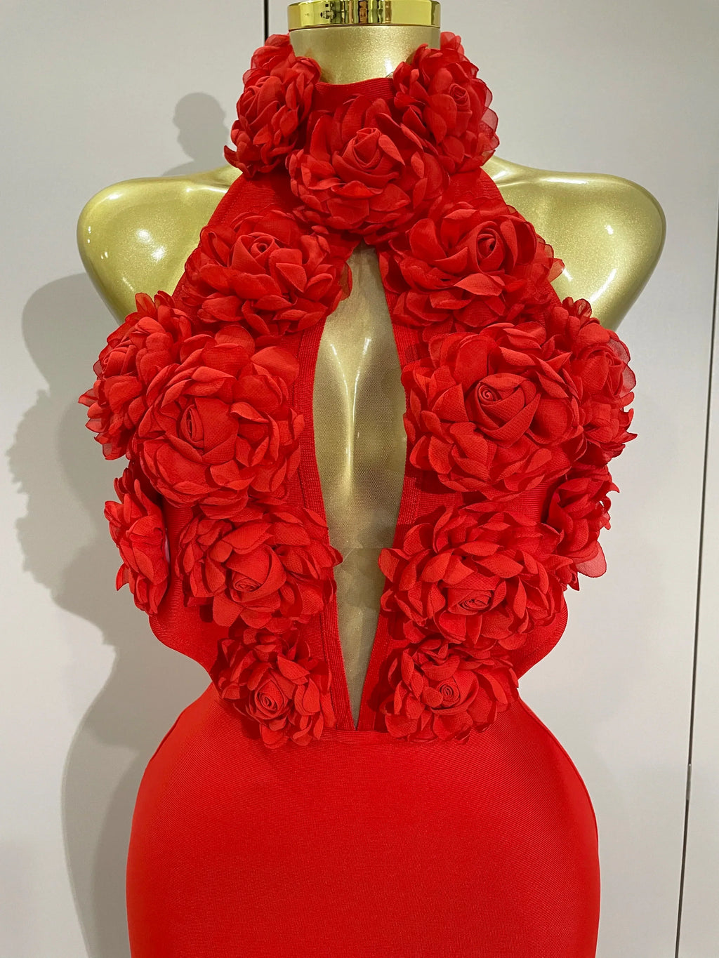 Women Celebrity Sexy Halter Backless Flower Long Bandage Bodycon Dress  Luxury Birthday Dress Elegant Evening Party Outfit