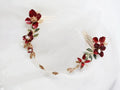 Red Flower Headpieces Headbands Leaf Headdress For Brides Party Dinner Dress Hairbands Wedding Accessories Bridal Hair Jewelry a