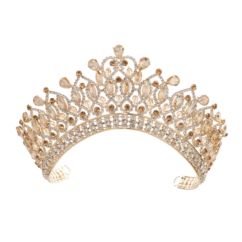 Baroque Queen Crowns For Wedding Crystal Bridal Tiara Crown For Pageant Miss Universe Party Prom Wedding Hair Jewelry Headdress as picture 5