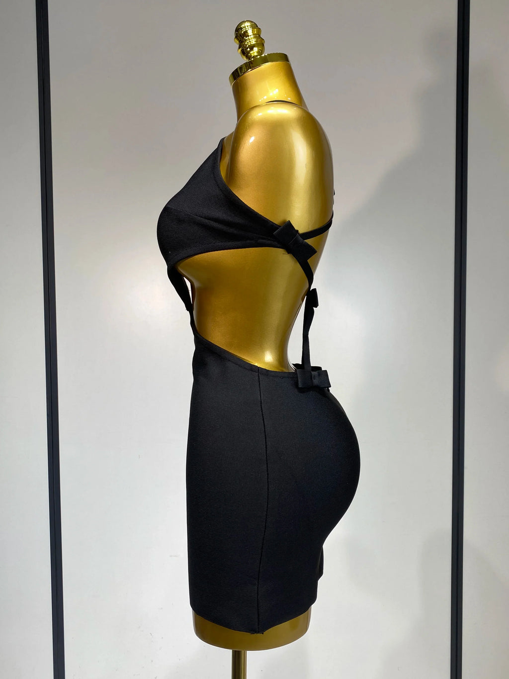 Women Sexy Backless Black Cut Out Bow Tie Bodycon Bandage Dress Celebirty Elegant Evening Party Luxury Birthday Dresses