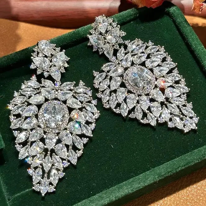 High Quality CZ Zircon Bridal Earrings Cubic Zirconia Wedding Earring For Brides Bridesmaids Accessories Women Gifts Jewelry