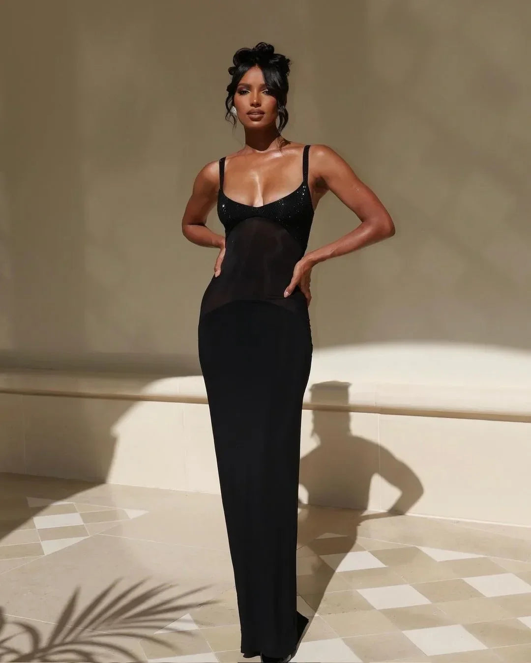 Women Sleeveless Sexy O-Neck Bodycon Bandage Long Maxi Dress Celebrity Red Carpet Elegant Evening Party Dress