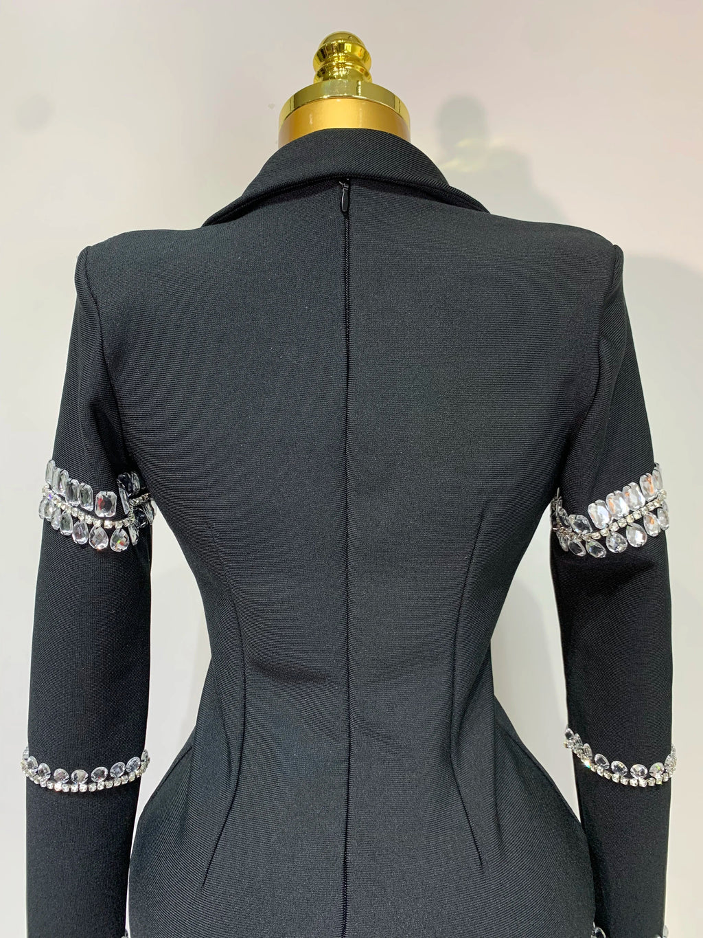 Women Sexy Long Sleeve V Neck Beading Rhinestone Mini Bodycon Bandage Dress  Celebrity  Elegant Evening Party Birthday Dress