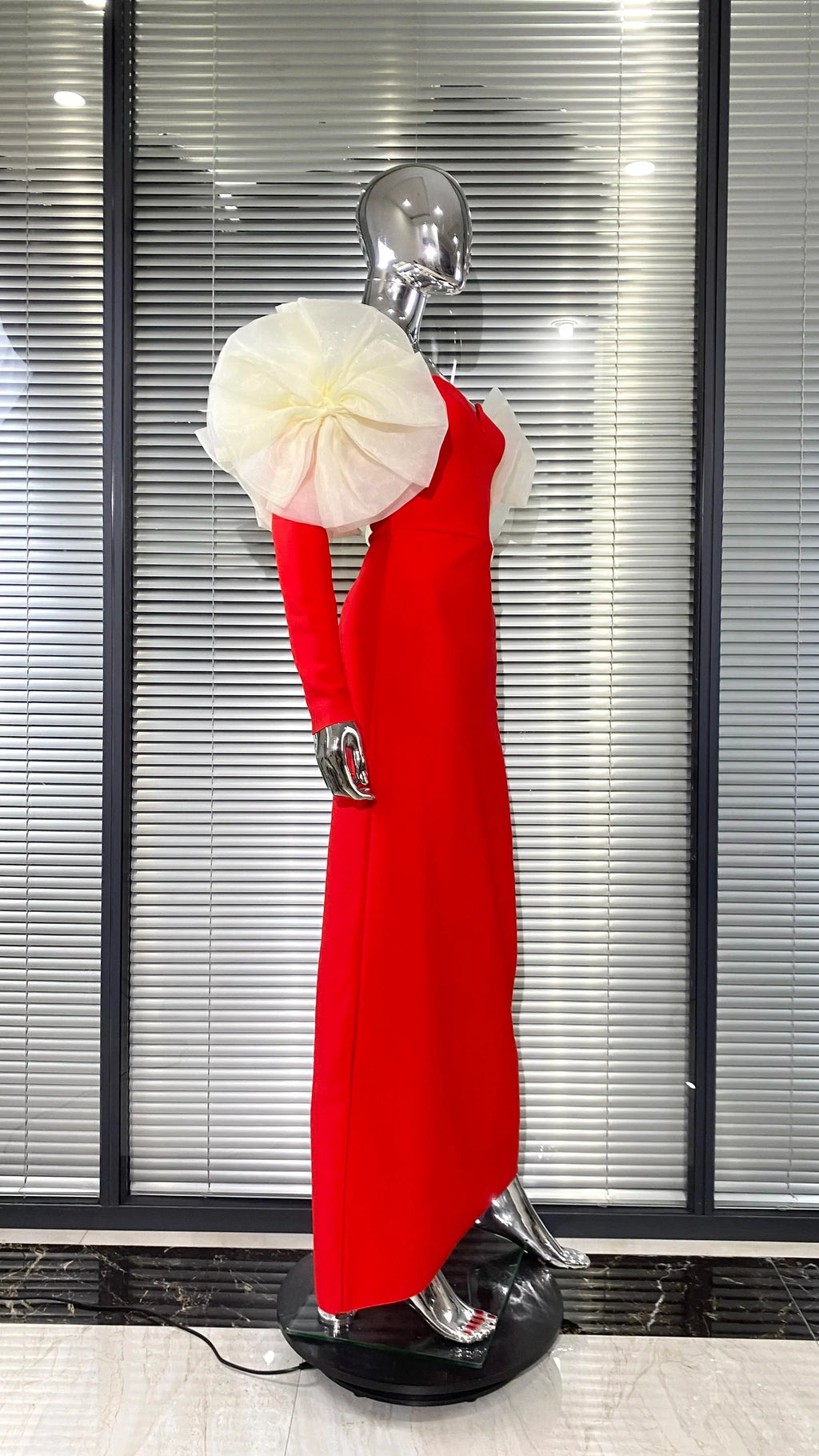 Stereoscopic Flower Sexy Off The Shoulder Ankle Lenght Bandage Dress Woman Birthday Party Vestido Celebrity Party Outfit