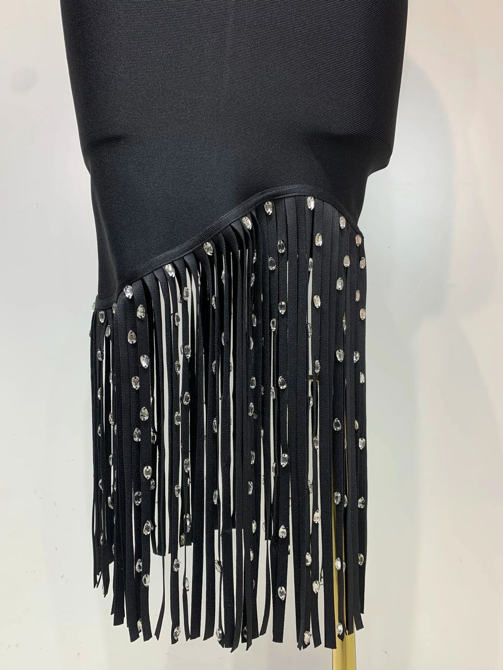 New Fashion Crystal Tassel Temperament Suspender Bodycon Bandage Dress Sexy Midi Evening Party Birthday Dresses Vestidos