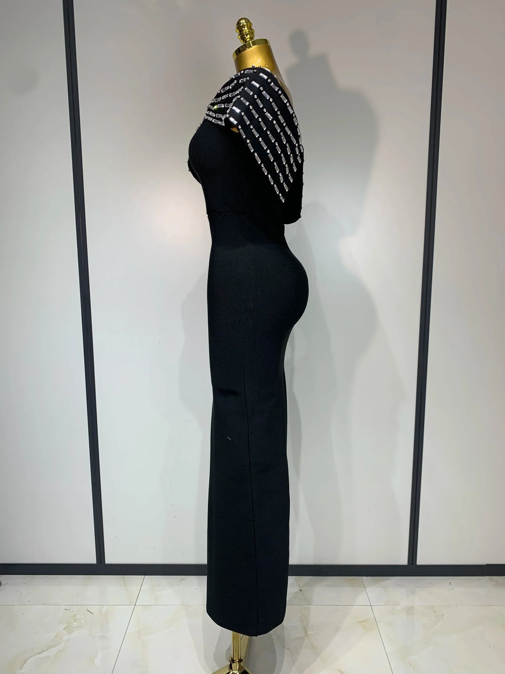 Fashion Sexy Strapless Black Off-shoulder Bodycon Bandade Dress Celebrity Cocktail Party  Luxury Birthday Wedding Dresses