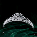 CZ Zirconia Tiaras and Crowns AAA Zircon Headpiece Women Brides Princess Queen Headband Wedding Accessories Bridal Hair Jewelry a