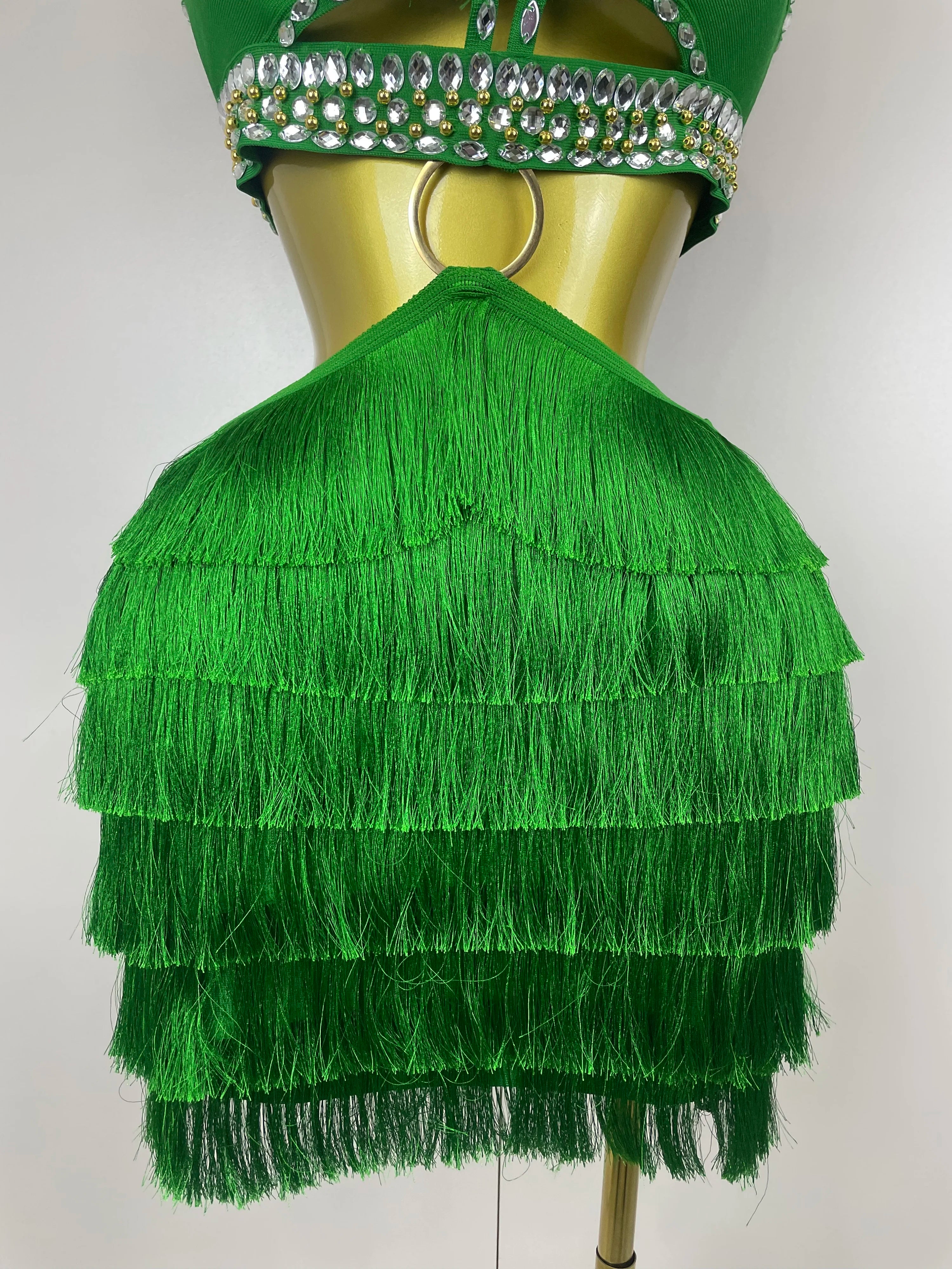 Women Sexy Green Sling Backless Dress Bodycon Bandage Dress Celebrity Elegant Evening Club Luxury Birthday Party Dresses
