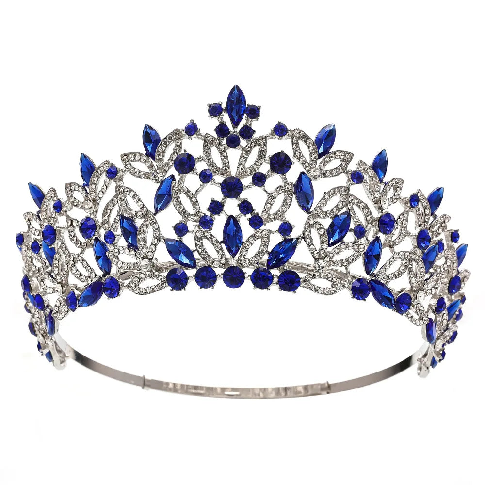 Baroque Queen Crowns For Pageant Crystal Royal Princess Bridal Tiara Crown For Wedding Women Diadem Prom Hair Jewelry Headdress as picture