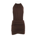 Metal Ring Halter Mini Dress