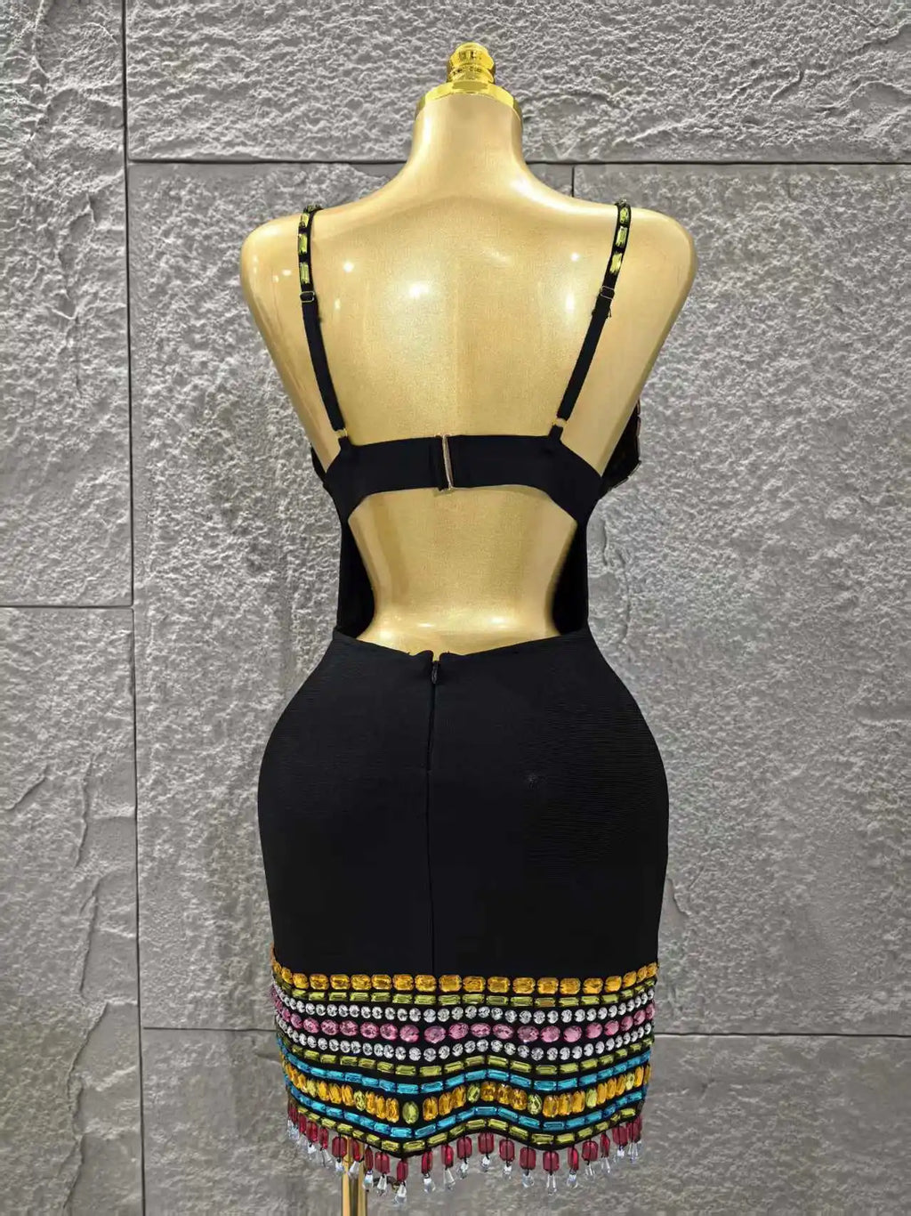 Women Sleeveless Sexy V-Neck Shinning Crystal Bodycon Mini Bandage Dress Celebrate Nightclub Party Outfit Vestido