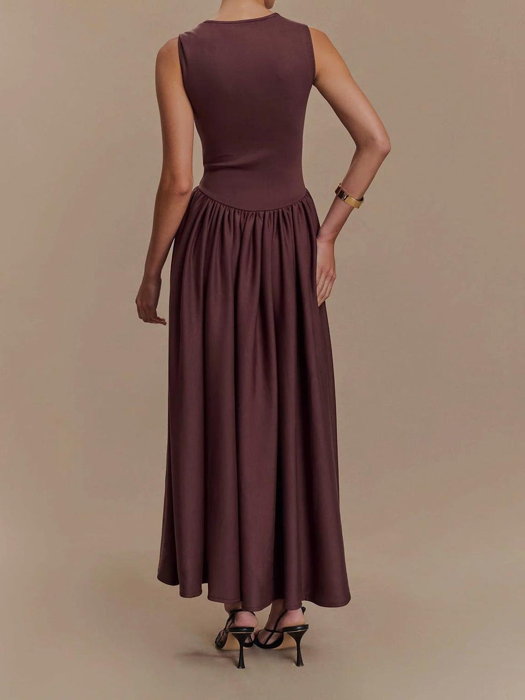 SHARON Midi Dress Cacao Brown