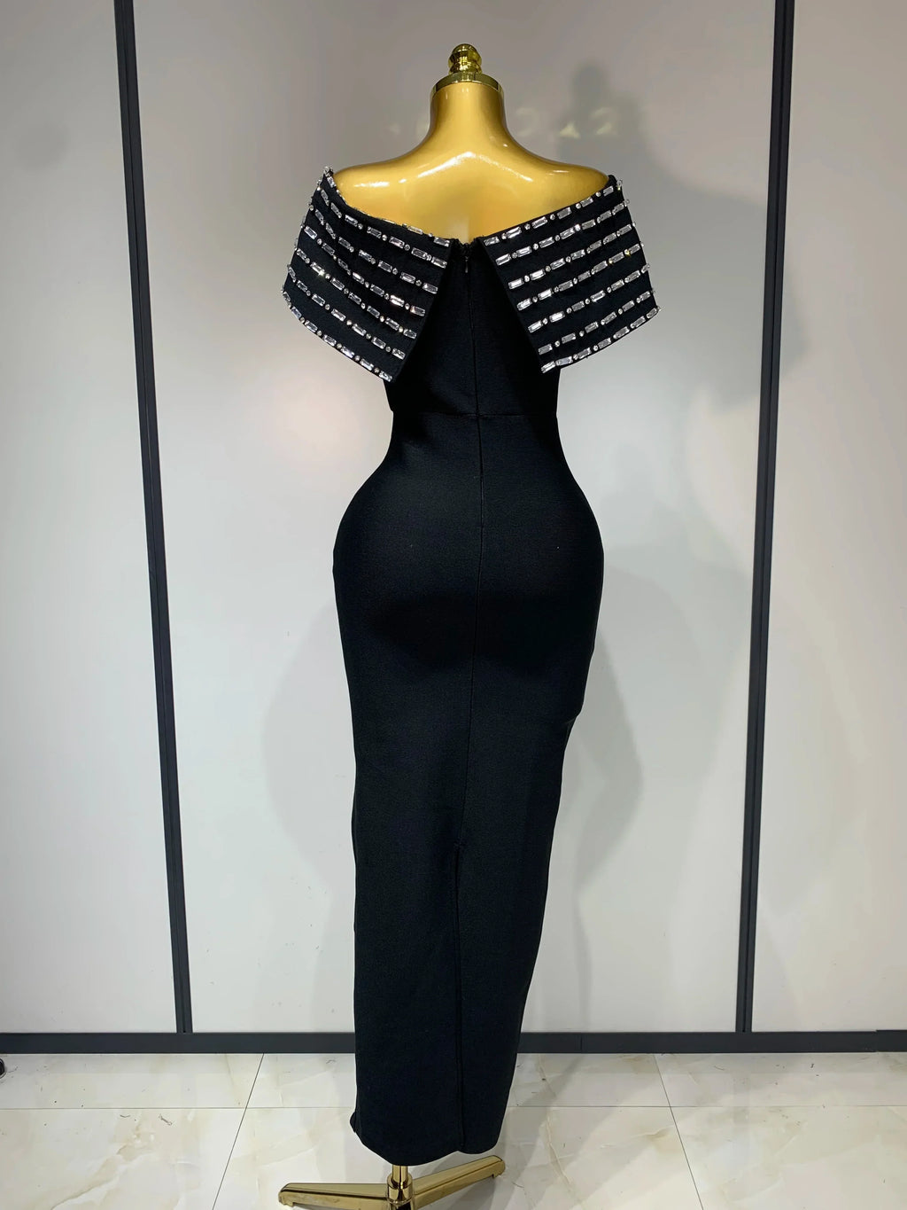 Fashion Sexy Strapless Black Off-shoulder Bodycon Bandade Dress Celebrity Cocktail Party  Luxury Birthday Wedding Dresses