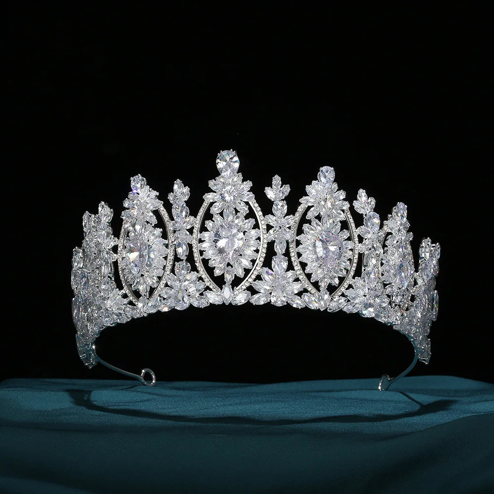 Baroque Queen Crowns For Women Crystal Zircon Big Bridal Tiara Crown For Wedding Pageant Miss Universe Diadem Bride Headpiece as picture 3