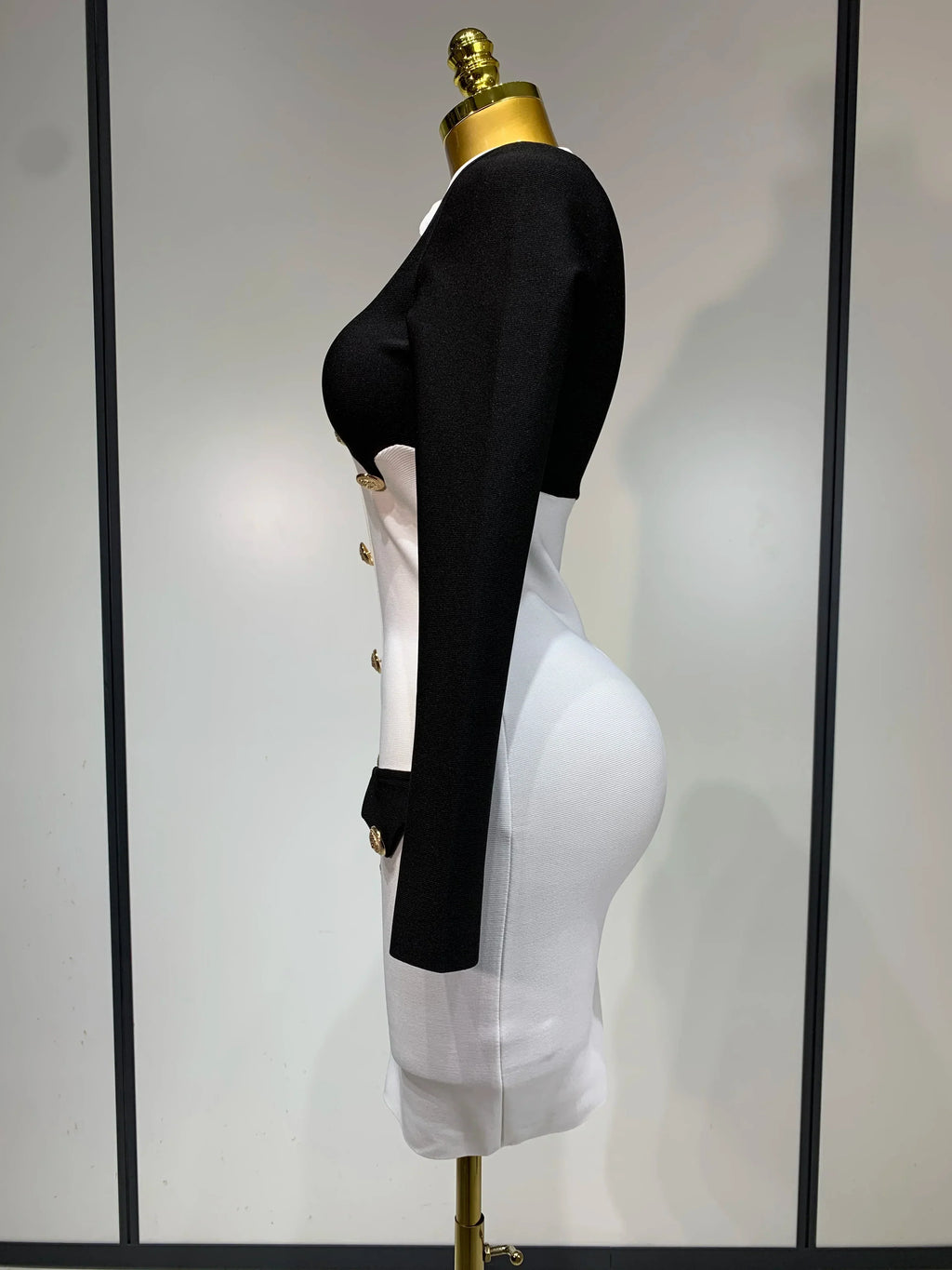 Women Long Sleeve Elastic Bodycon Short Bandage Dress  High Street Office Lady Formal Elegant Business Club Party Dresses