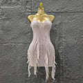 Pink Color Women Sexy Strapless Sexy Sequins Bodycon Mini Dress Nightclub Party Girls' Birthday Cocktail Outfit Pink