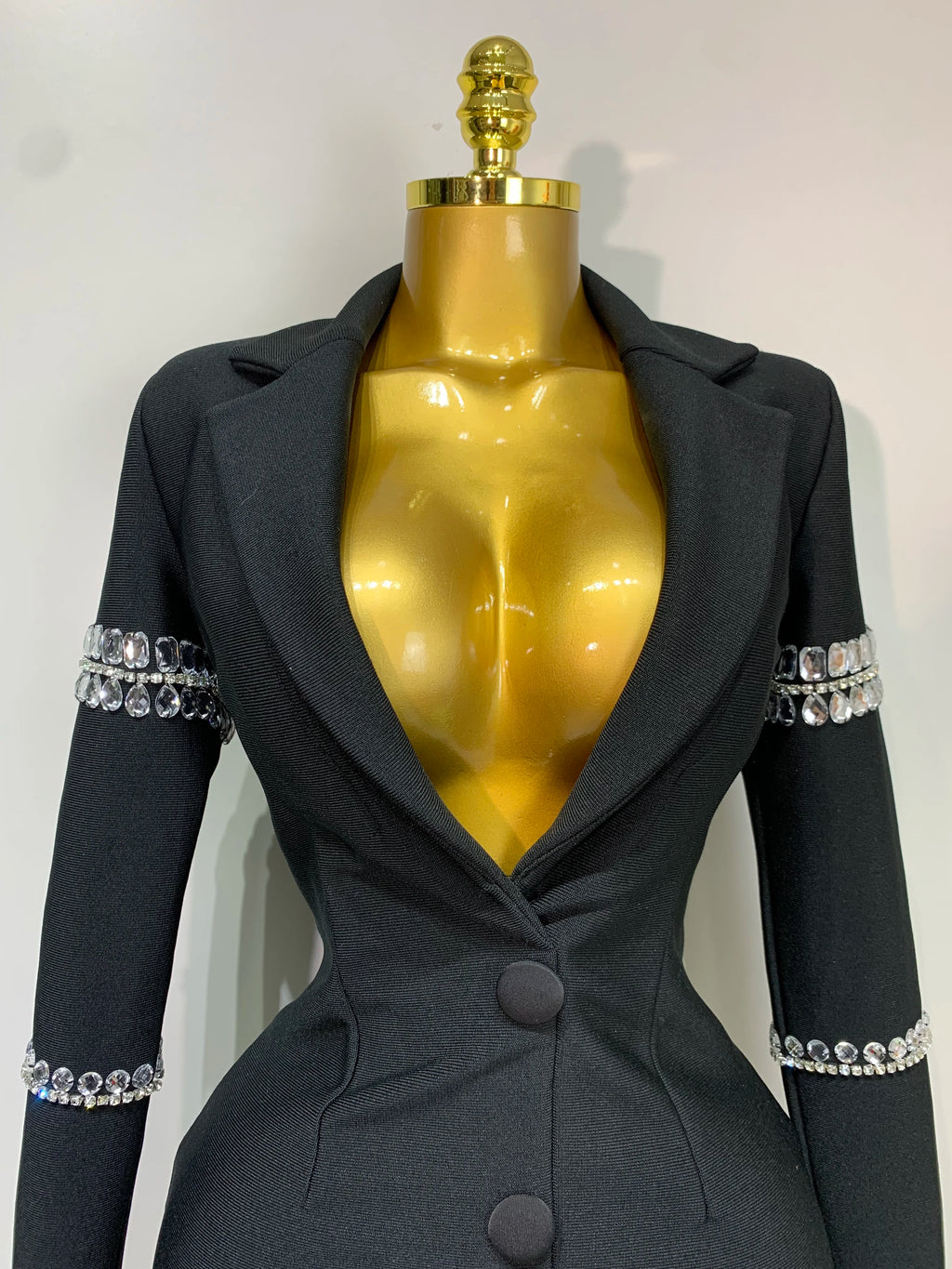 Women Sexy Long Sleeve V Neck Beading Rhinestone Mini Bodycon Bandage Dress  Celebrity  Elegant Evening Party Birthday Dress