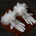 Lace Short Bridal Gloves Wristband White Wedding Glove For Women Girl Party Evening Dress Jewelry Brides Accessories a