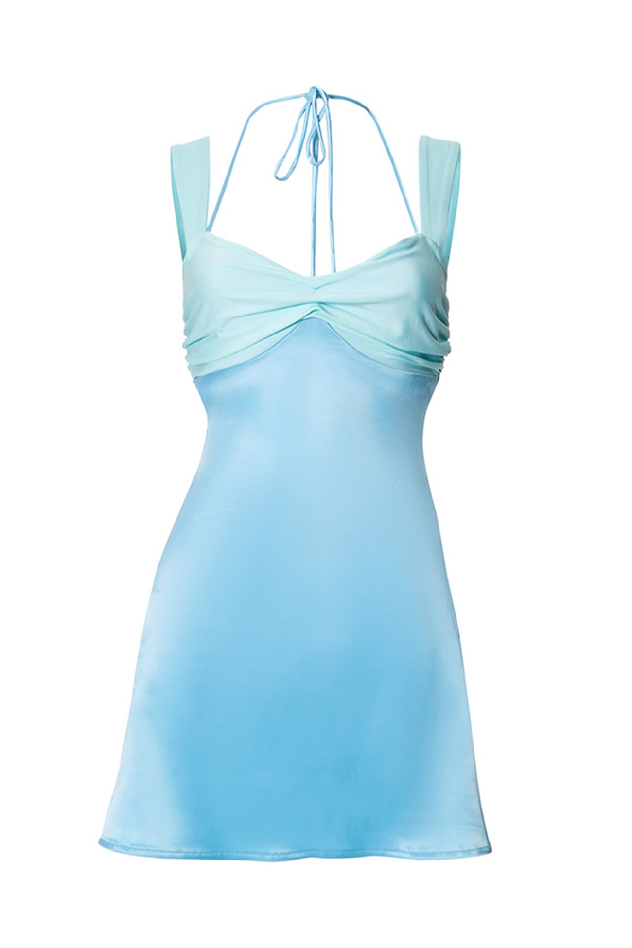 Satin Contrast Color Tie up Cami Dress