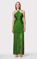 Green Color Women Sext Halter Off the Shoulder Bodycon Bandage Long Dress Elegant Evening Party Celebrate Birthday Dress Vestido green