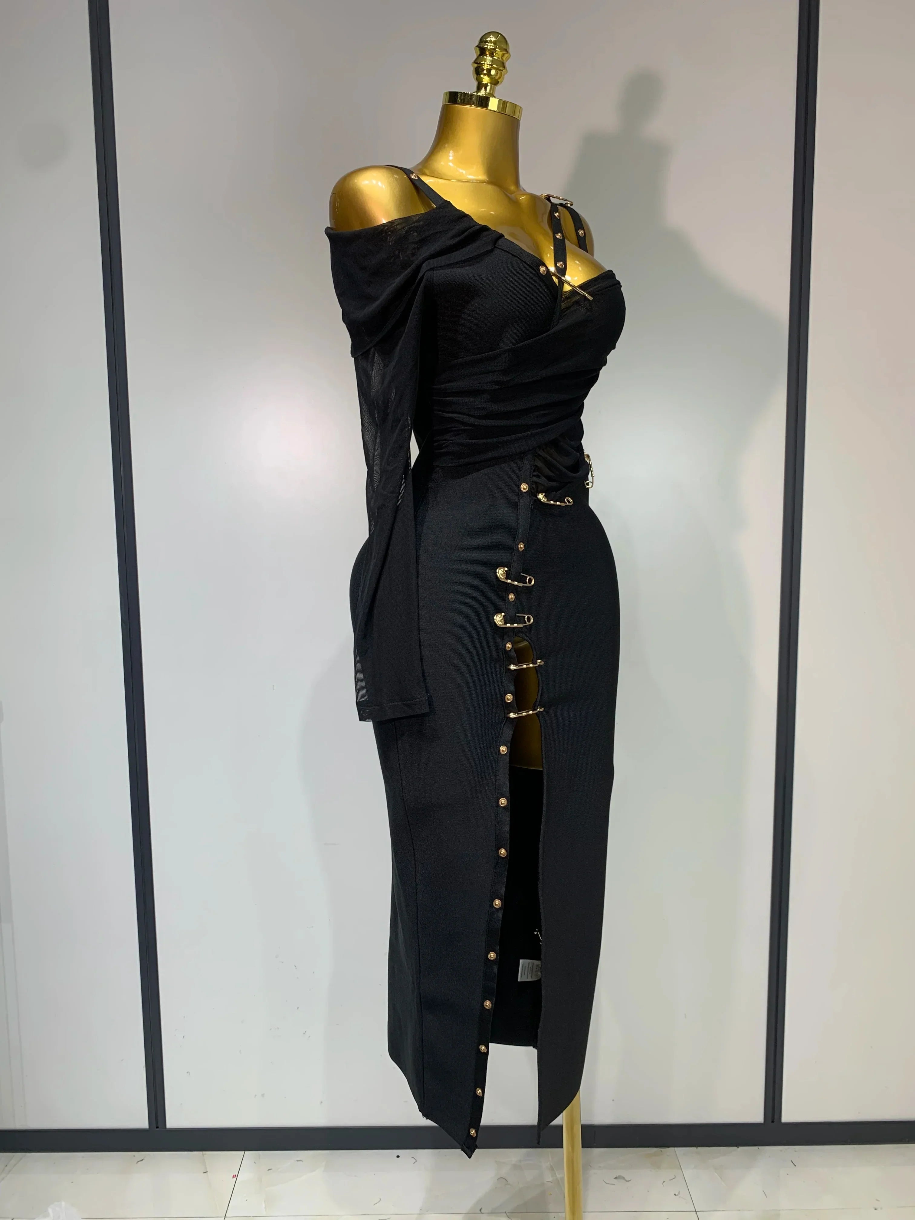 One Shoulder Long Sleeve Bodycon Bandage Dress Cocktail Evening Party Luxury Birthday Dress Celebrity Prom Gown