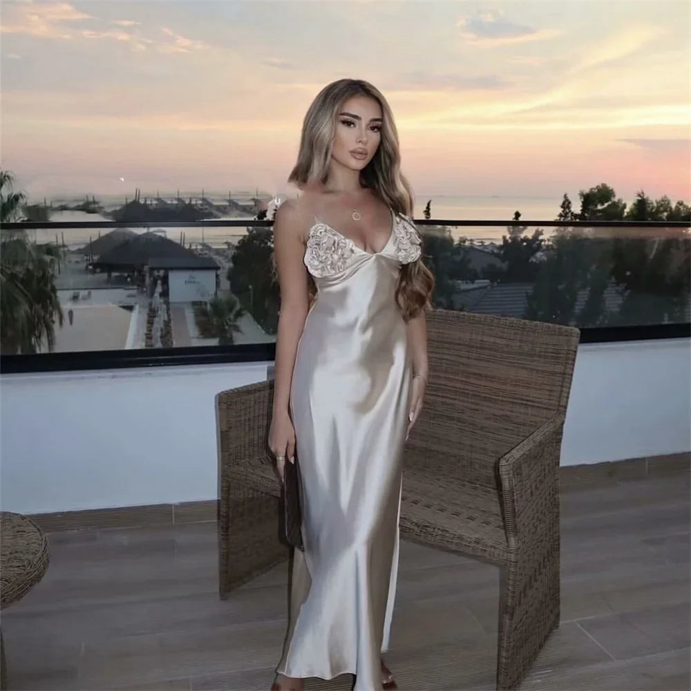 Slimming Vneck Sleeveless Silk Texture Dress