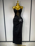 Sexy Long Dress Starfish Decoration Bandage Dress Women Elegant Style Fashion Evenig Party Luxury Birthday Prom Gowns black