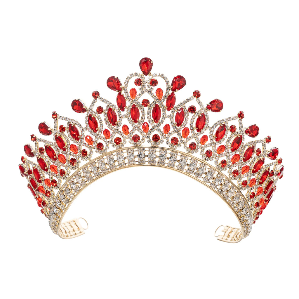 Baroque Queen Crowns For Wedding Crystal Bridal Tiara Crown For Pageant Miss Universe Party Prom Wedding Hair Jewelry Headdress as picture