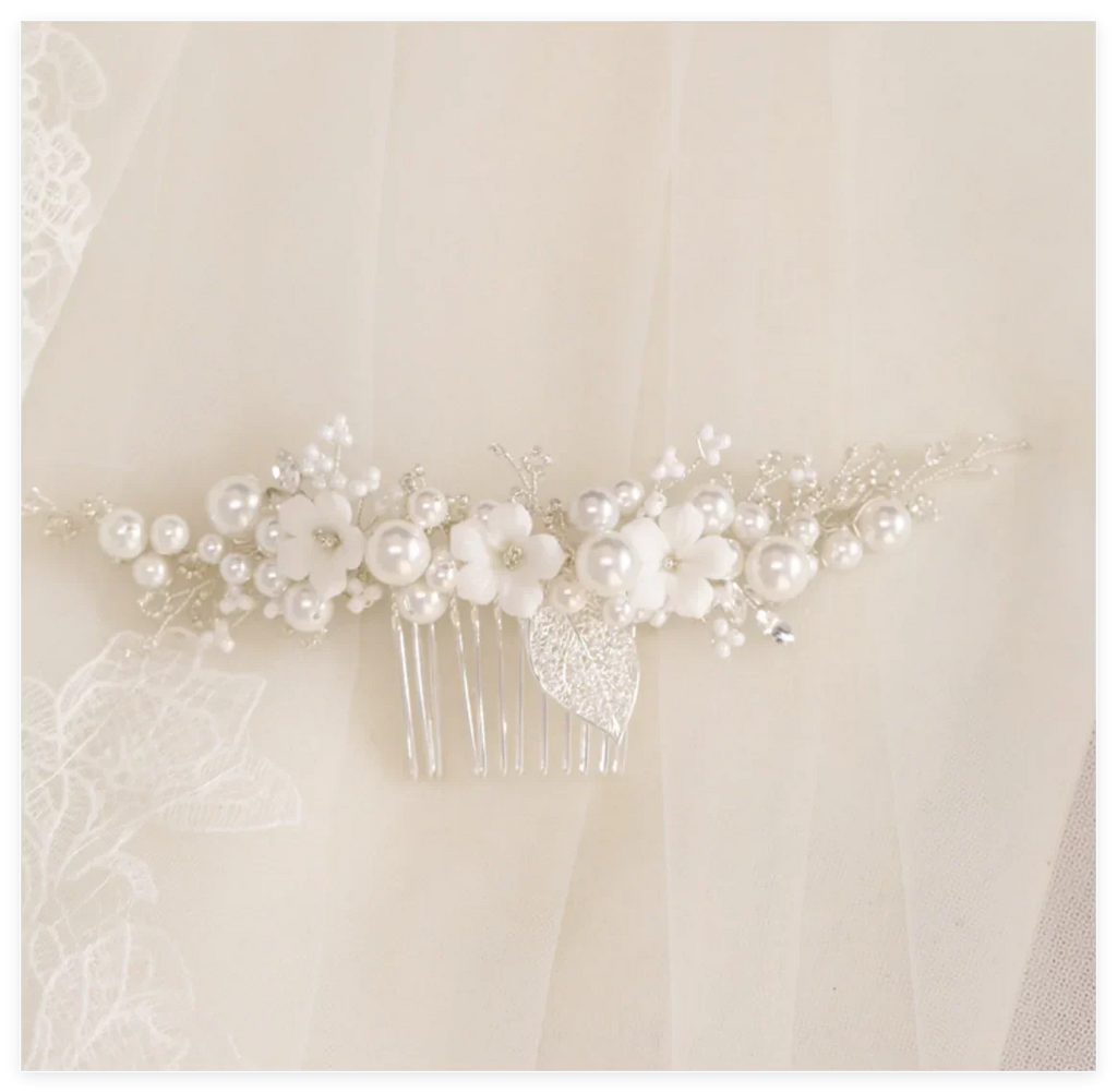 Flower Bridal Hair Comb Headpieces For Wedding Hair Accessories Pearl Bride Hairpin Hair Clips Prom Wedding Hair Piece Headdress