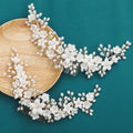 Flower Hair Combs For Wedding Bride Hair Accessories Pearl Bridal Hair Clips Hairpin For Women Wedding Hair Pieces Headdress