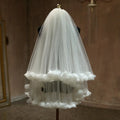 Flower Floral Bridal Veil Lace Wedding Veils For Evening Dinner Party Dress Women Girl Gift Hair Accessories Brides Jewelry a
