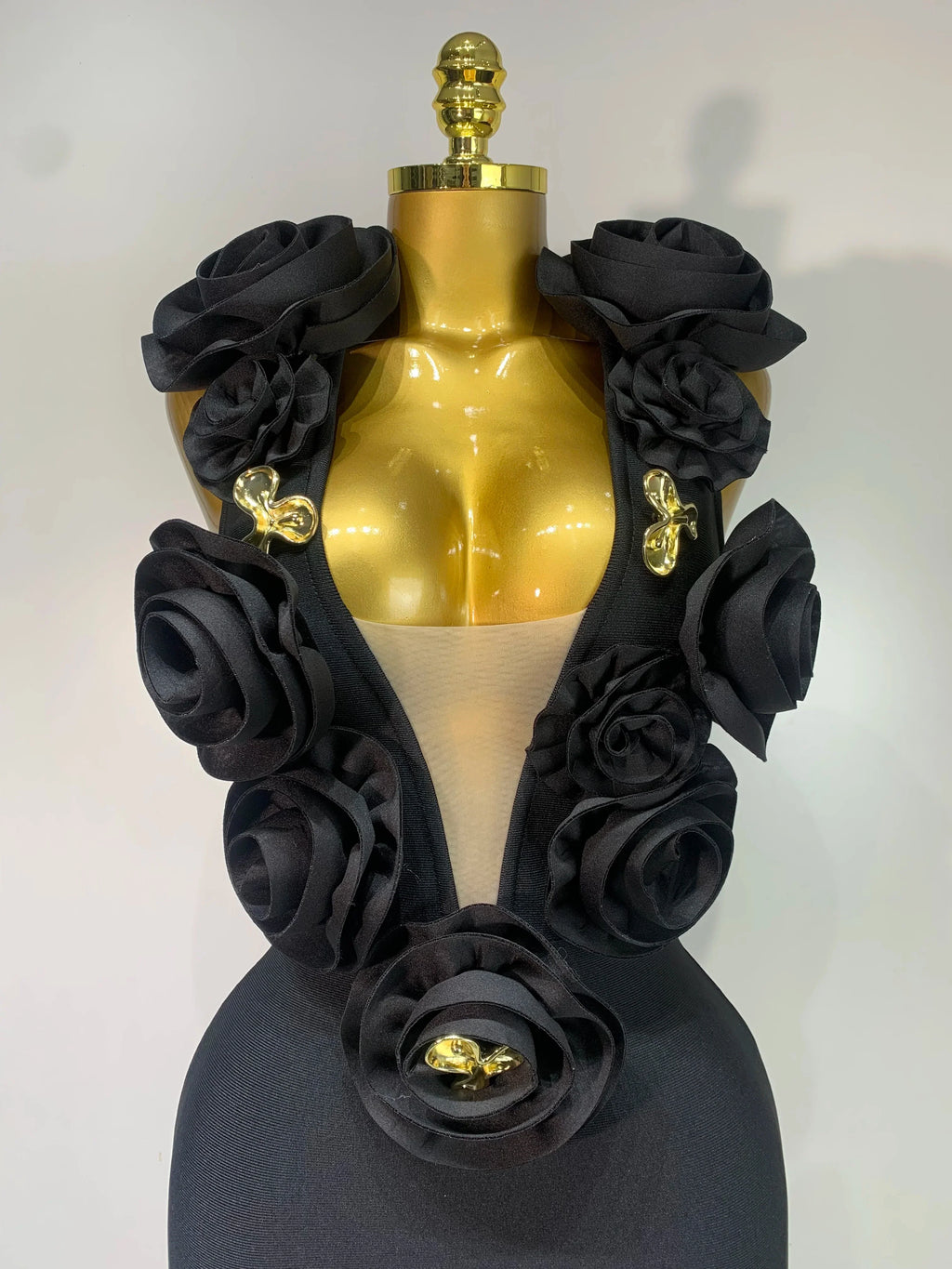 Fashion Black 3D Flower Bodycon Long Bandage Dress Celebrity Elegant Party Birthday Dress Women's Sleeveless Sexy Vestidos