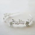 Bridal Hair Jewelry Flower Leaf Headband Hairband Silver Color Headpiece For Brides Women Headdress Headwear Wedding Accessories a