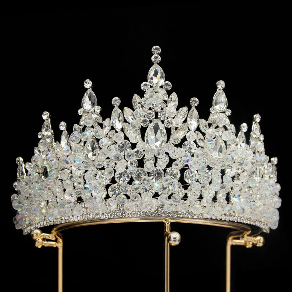 Big Wedding Crowns For Queens Bride Hair Jewelry Headdress Crystal Bridal Tiaras Crowns For Pageant Miss Universe Accessories as picture