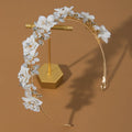 Flower Headband For Women Elegant Pearl Bridal Tiara Hair Hoops For Wedding Hair Accessories Party Bride Hair Jewelry Headdress as picture