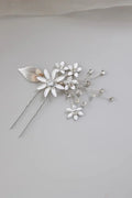 Crystal Rhinestones Hair Clip Pin Silver Color Hairpin Brides Women Girl Flower Head Piece Wedding Accessories Bridal Jewelry a
