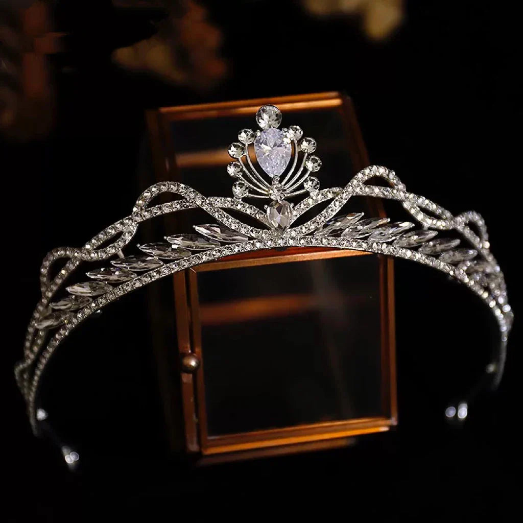 Bridal Hair Jewelry Headband Headpiece Birthday Gift Hairband Brides Women Rhinestones Zircon Crown Tiara Wedding Accessories a