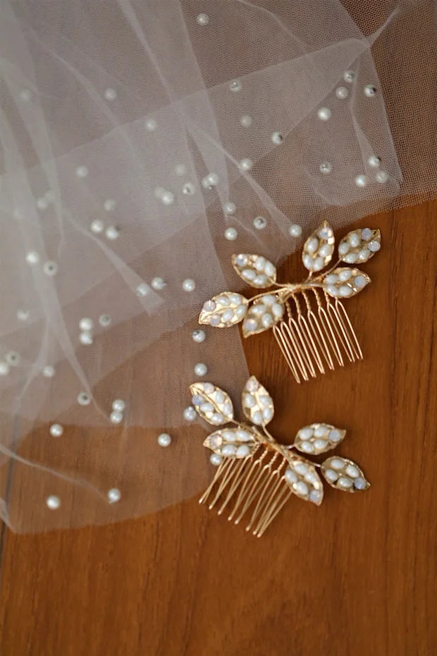 Gold Color Headband Hairband Leaf Headpiece Hairpin Bride Bridesmaids Hair Comb Pin Headdress Bridal Jewelry Wedding Accessories