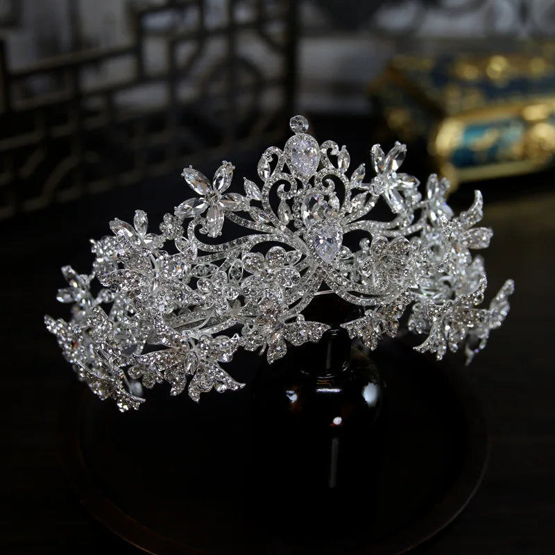 Luxury Wedding Crowns Tiaras For Bride Headdress Crystal Princess Queen Crowns For Women Pageant Wedding Hair Jewelry Headwear as pic 1