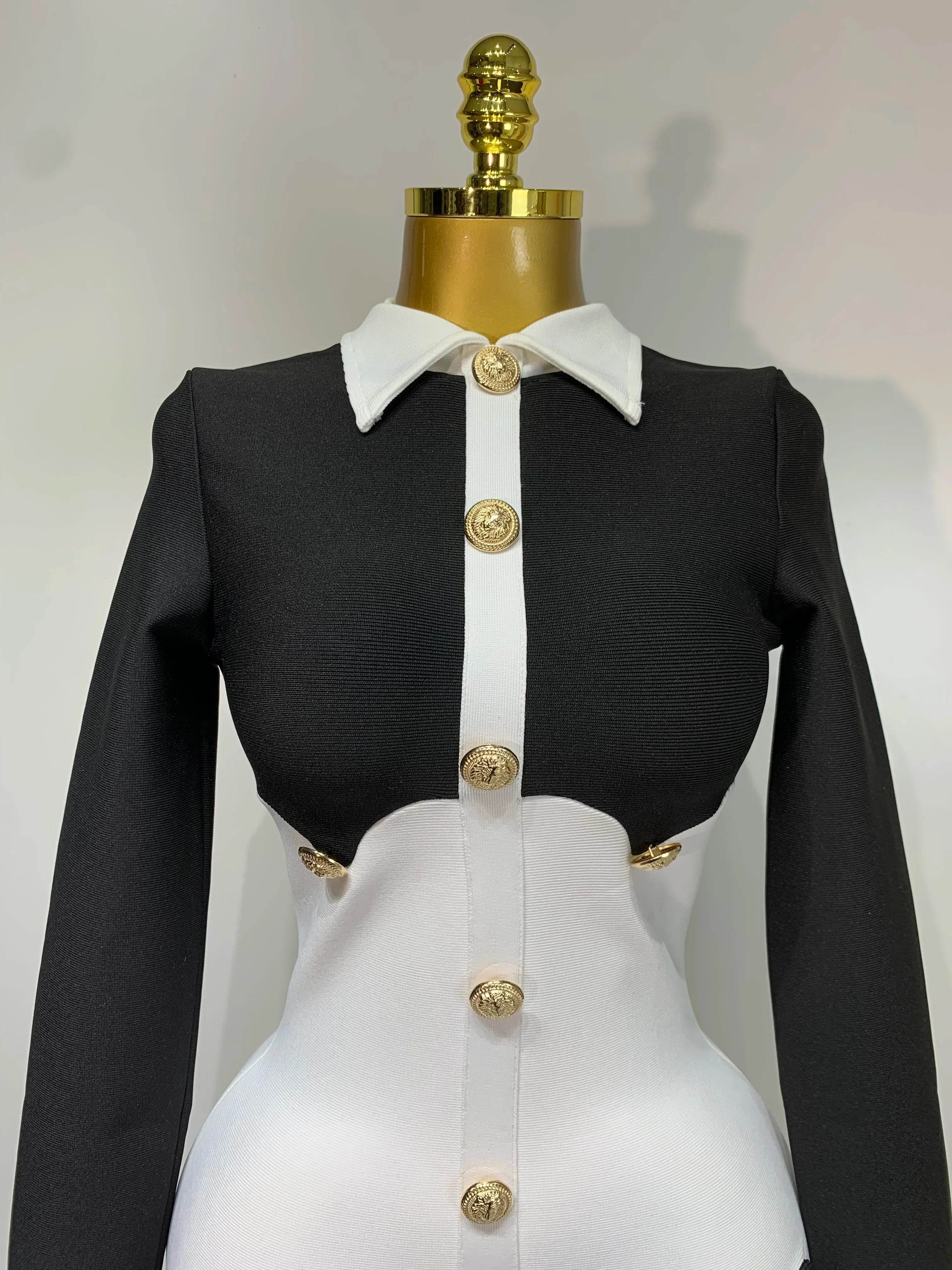 Women Long Sleeve Elastic Bodycon Short Bandage Dress  High Street Office Lady Formal Elegant Business Club Party Dresses
