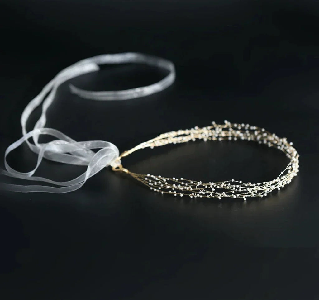 Handmade Gold Color Headband Hairband Vintage Headpiece Bride Prom Headwear Headdress Bridal Jewelry Wedding Hair Accessories