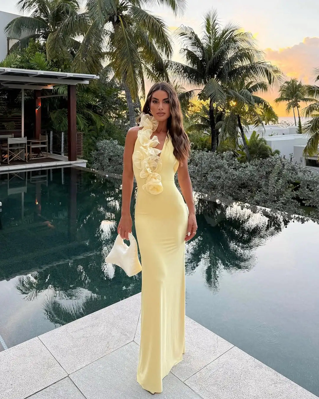 Celebrity Fashion Birthday Party Cocktail Dress Women Sexy Halter Backless Florals Bodycon Long Outfit Wholesale